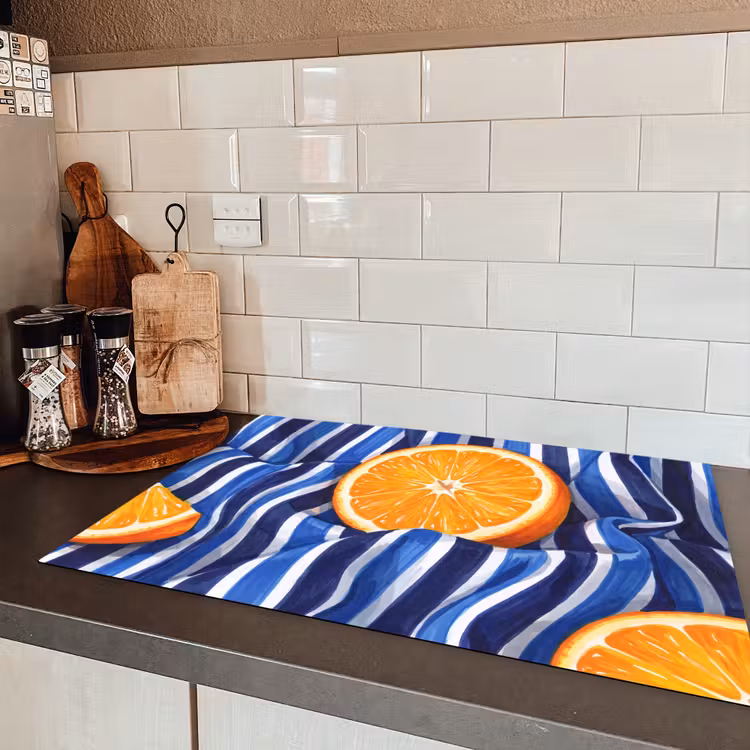Induction Hob Cover - Food - Fruit - Orange - Eten - Fruit - Oranje Inductie beschermer vinyl 3mm klein