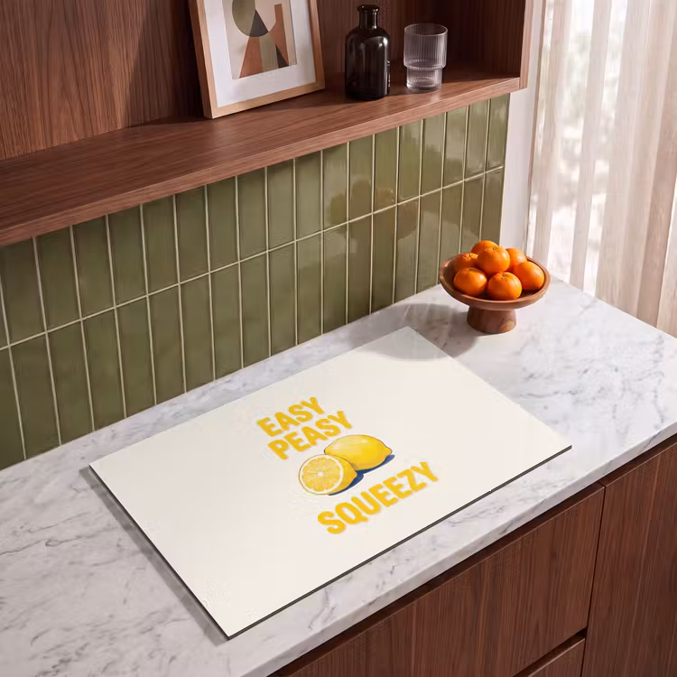 Eten - Citroenen - Keuken - Illustratie - Geel Inductie beschermer vinyl 3mm klein -sfeer8