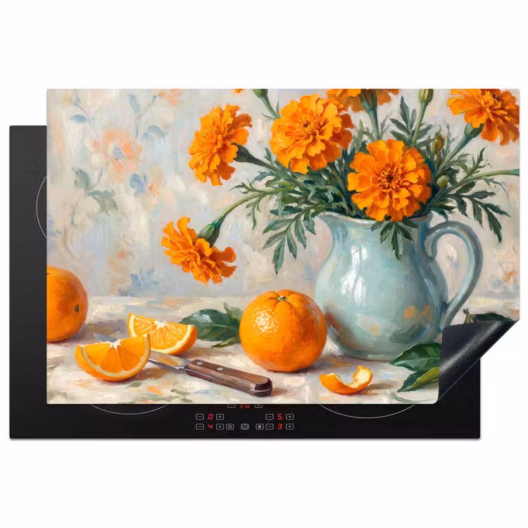 Induction Hob Cover - Food - Orange - Art - Eten - Oranje - Kunst Inductie beschermer vinyl 3mm klein