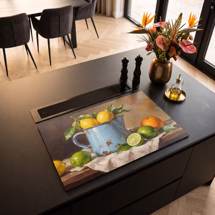 Induction Hob Cover - Food - Still Life - Classical - Eten - Stilleven - Klassiek Inductie beschermer vinyl 3mm klein