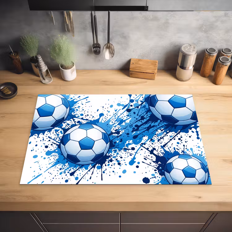 Voetballen - Verf - Sport - Blauw Inductie beschermer vinyl 3mm klein -sfeer5