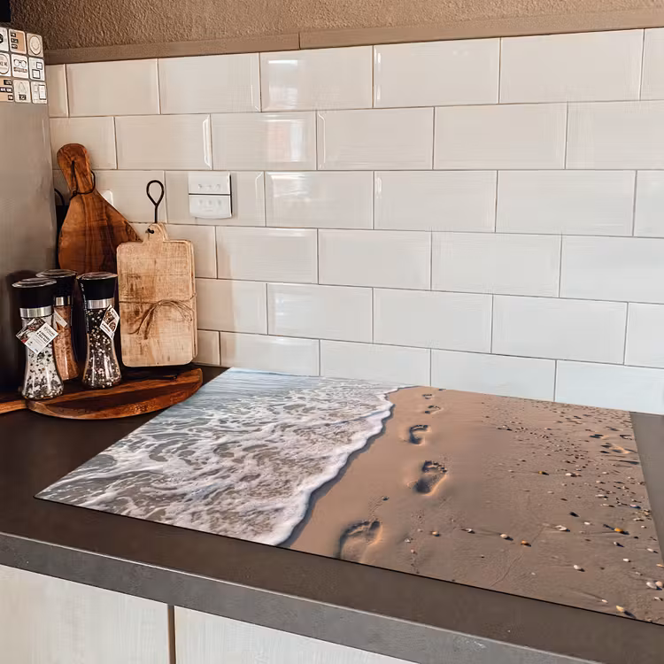 Voetstappen - Vloedlijn - Zee Inductie beschermer vinyl 3mm klein -sfeer3