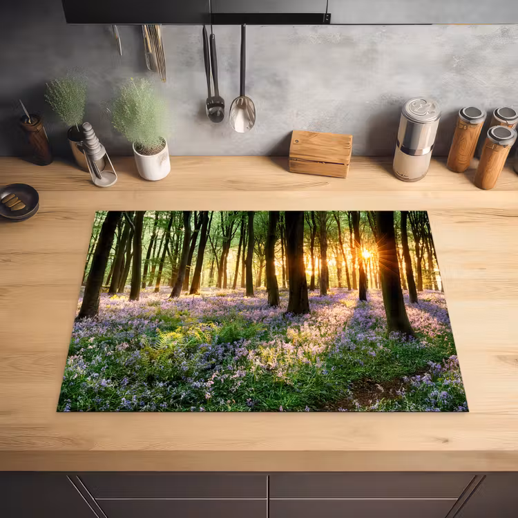 Bos - Bloemen - Lavendel - Zon - Paars - Natuur Inductie beschermer vinyl 3mm middel -sfeer5
