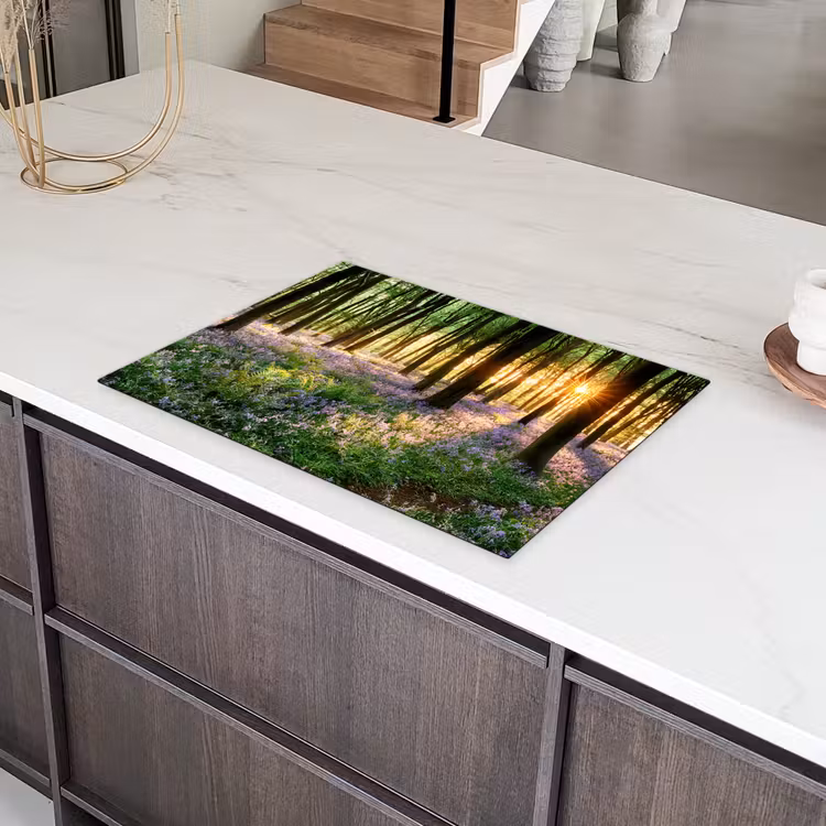 Bos - Bloemen - Lavendel - Zon - Paars - Natuur Inductie beschermer vinyl 3mm middel -sfeer8