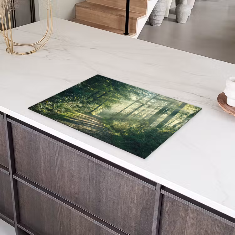 Bos - Pad - Zon - Bomen - Groen - Natuur Inductie beschermer vinyl 3mm middel -sfeer8