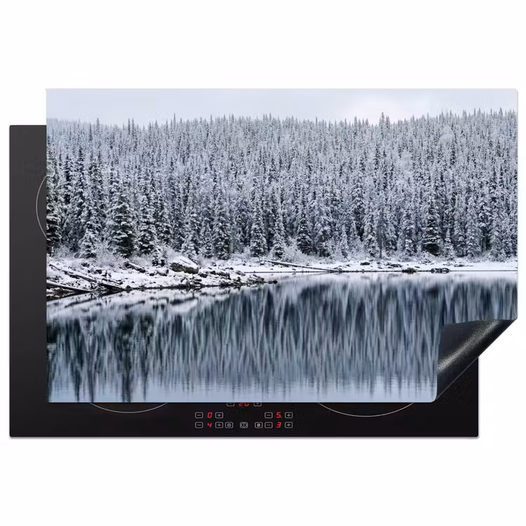 Bos - Reflectie - Meer - Winter - Serene Inductie beschermer vinyl 3mm klein -3d