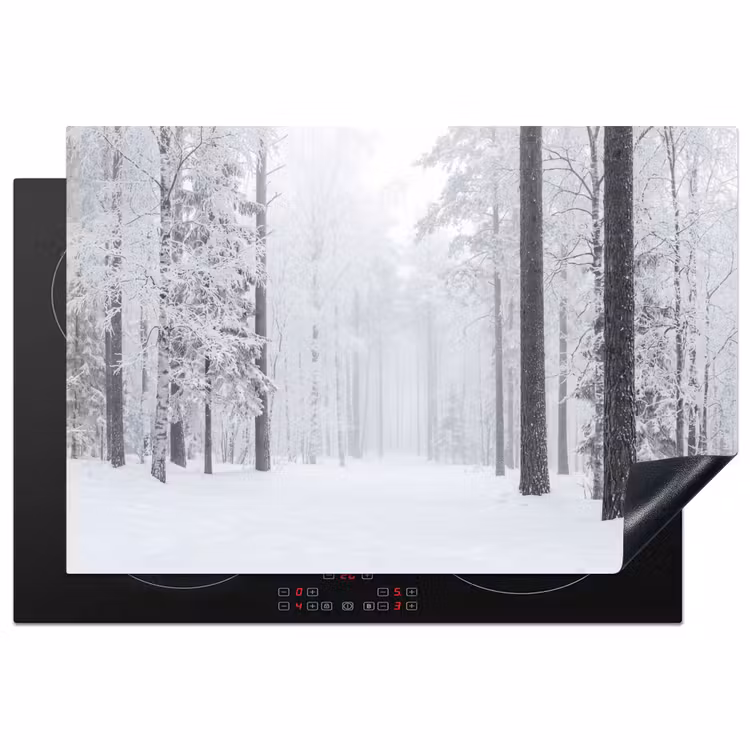 Bos - Sneeuw - Pad - Winter - Stilte Inductie beschermer vinyl 3mm klein -3d