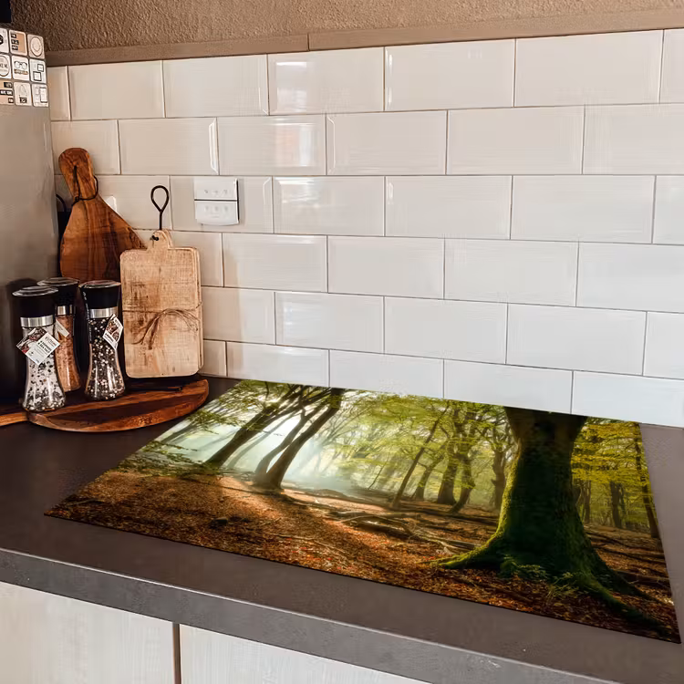 Bos - Zon - Seizoenen - Landschap Inductie beschermer vinyl 3mm middel -sfeer3