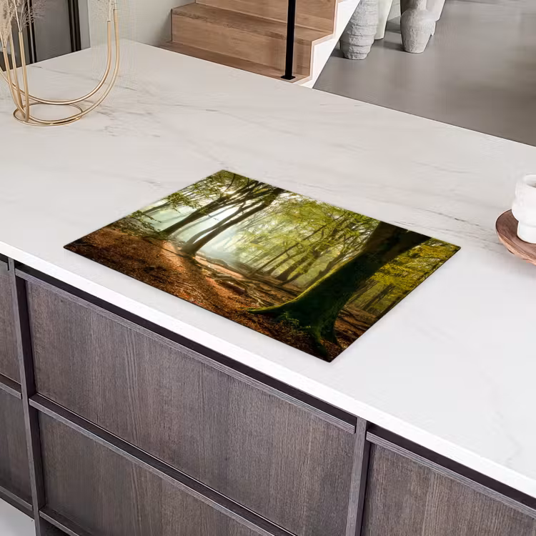 Bos - Zon - Seizoenen - Landschap Inductie beschermer vinyl 3mm middel -sfeer8