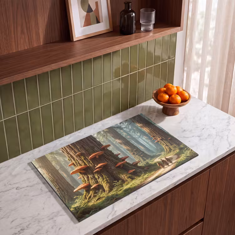 Induction Hob Cover - Forest - Trees - Nature - Bos - Bomen - Natuur Inductie beschermer vinyl 3mm klein