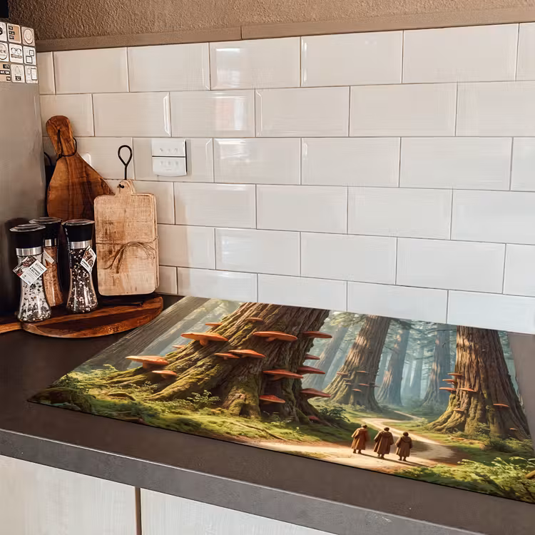 Induction Hob Cover - Forest - Trees - Nature - Bos - Bomen - Natuur Inductie beschermer vinyl 3mm klein