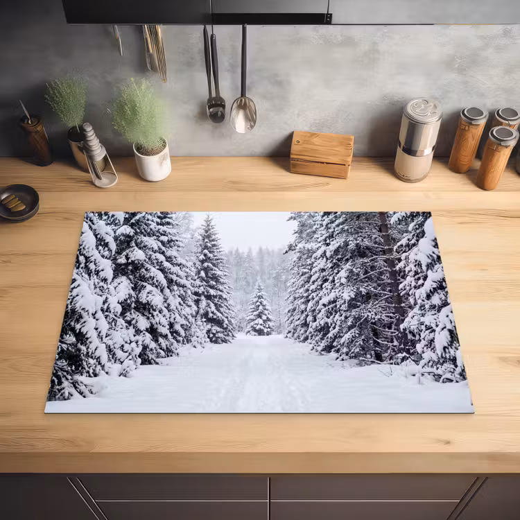 Bos - Winter - Sneeuw - Pad - Natuur Inductie beschermer vinyl 3mm klein -sfeer5
