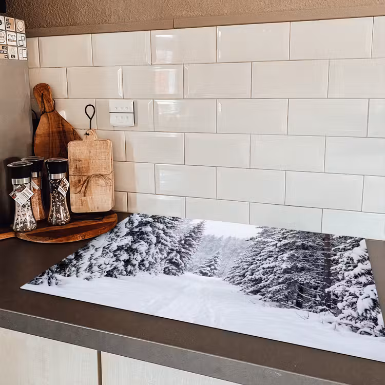 Bos - Winter - Sneeuw - Pad - Natuur Inductie beschermer vinyl 3mm klein -sfeer3
