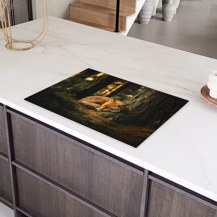 Vos - Bos - Slapen Inductie beschermer vinyl 3mm klein -sfeer8