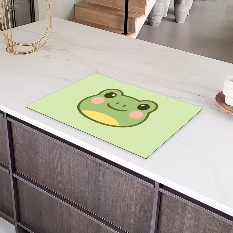 Kikker - Groen - Vriendelijkheid Inductie beschermer vinyl 3mm klein -sfeer8