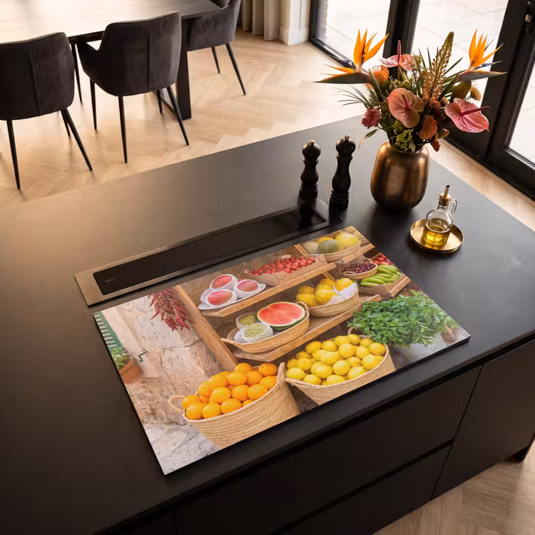 Induction Hob Cover - Fruit - Market - Fresh - Fruit - Markt - Vers Inductie beschermer vinyl 3mm klein
