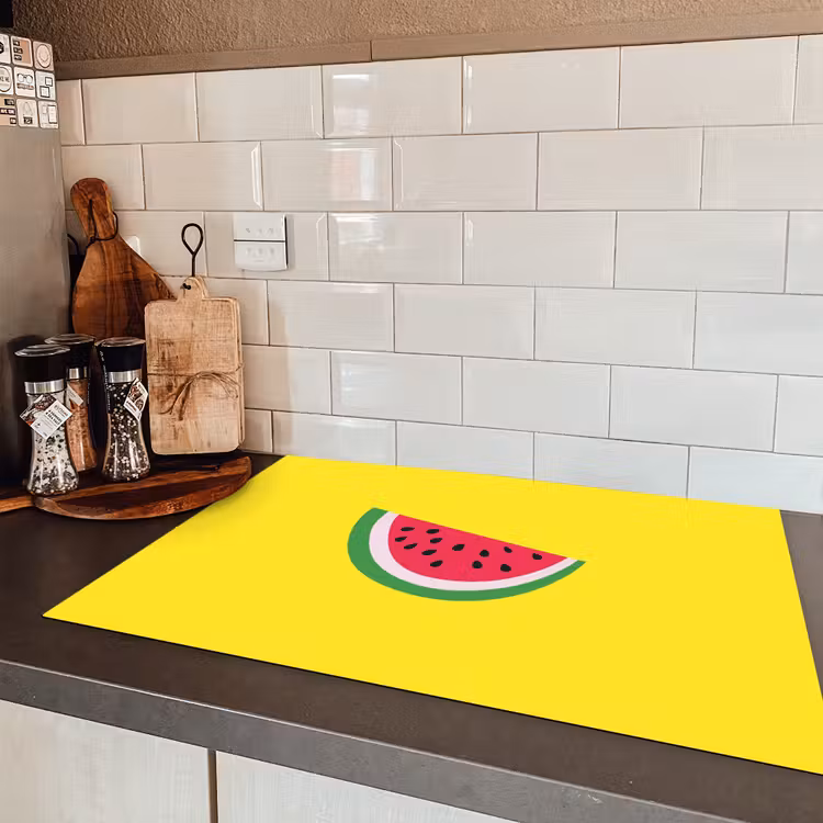 Fruit - Watermeloen - Geel Inductie beschermer vinyl 3mm klein -sfeer3