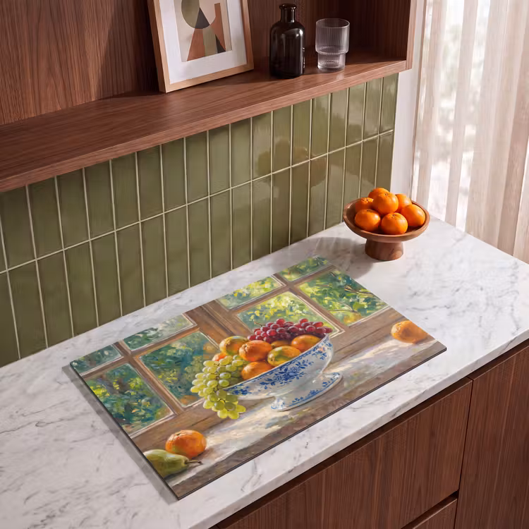 Induction Hob Cover - Fruit - Windowsill - Nature - Fruit - Vensterbank - Natuur Inductie beschermer vinyl 3mm klein