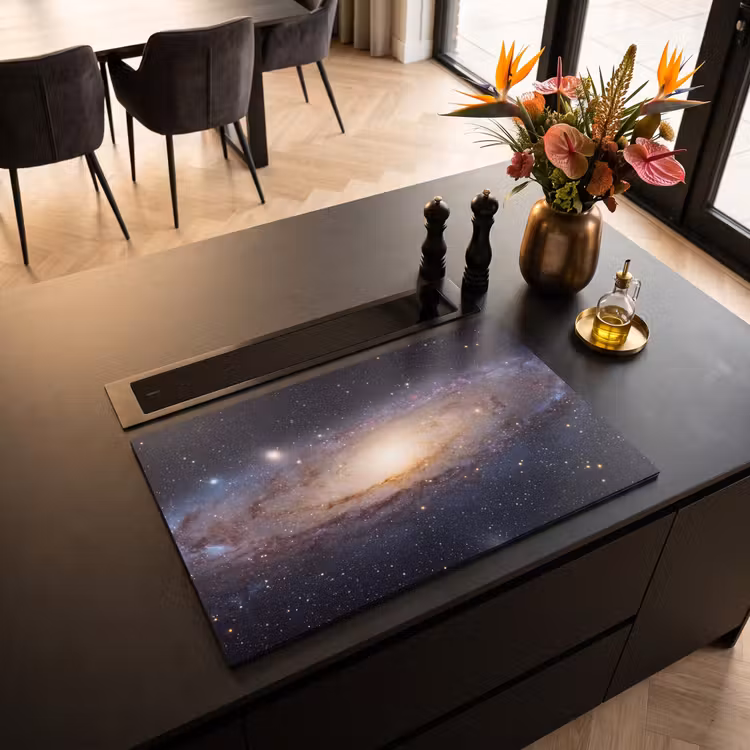 Induction Hob Cover - Galaxy - Space - Cosmos - Sterrenstelsel - Ruimte - Kosmos Inductie beschermer vinyl 3mm klein
