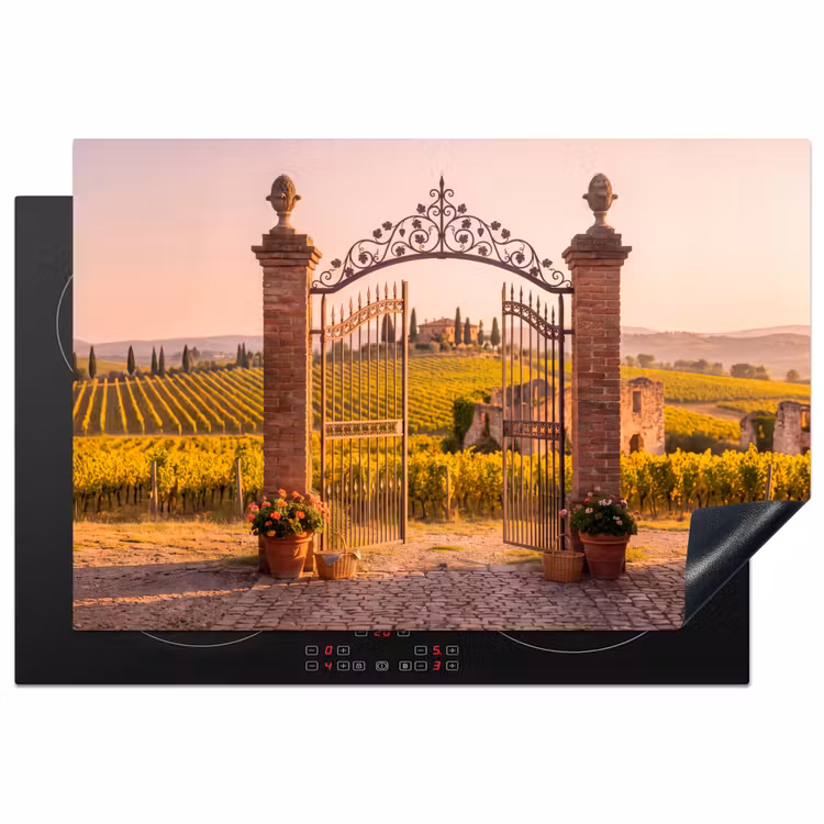 Poort - Landschap - Platteland - Zonlicht - Warm Inductie beschermer vinyl 3mm klein -3d