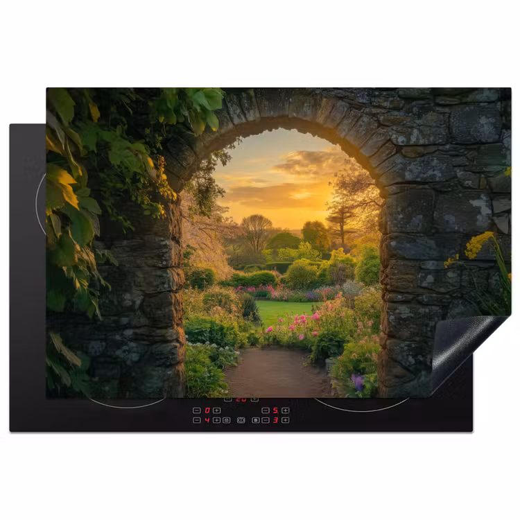 Poort - Planten - Zonsondergang Inductie beschermer vinyl 3mm klein -3d