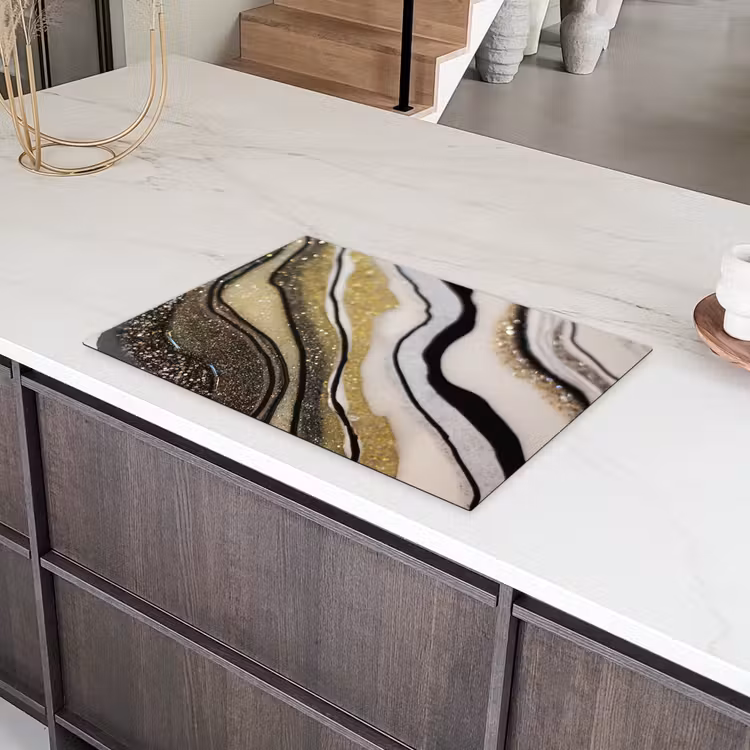 Edelsteen - Abstract - Marmer - Natuur Inductie beschermer vinyl 3mm klein -sfeer8