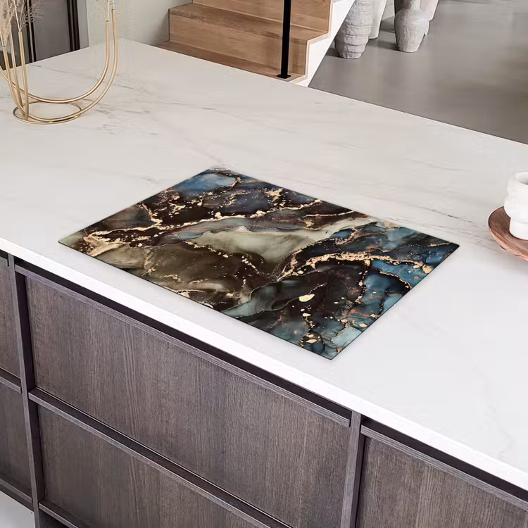 Geologisch Marmeren Wonder Inductie beschermer vinyl 3mm klein -sfeer8