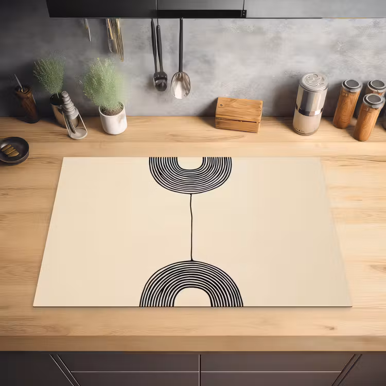 Geometrische bogen - Minimalistisch - Symmetrisch Inductie beschermer vinyl 3mm klein -sfeer5