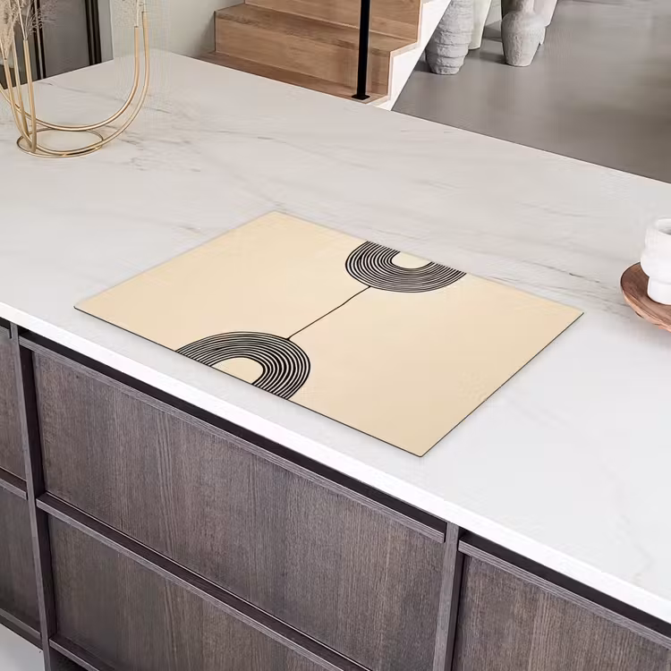 Geometrische bogen - Minimalistisch - Symmetrisch Inductie beschermer vinyl 3mm klein -sfeer8
