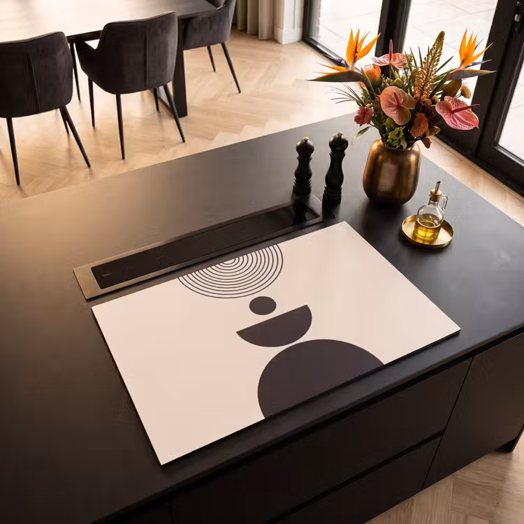 Induction Hob Cover - Geometric Balance - Art - Geometrische balans - Kunst Inductie beschermer vinyl 3mm klein