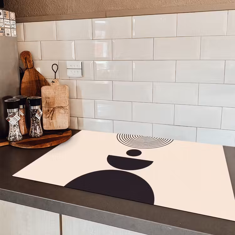 Induction Hob Cover - Geometric Balance - Art - Geometrische balans - Kunst Inductie beschermer vinyl 3mm klein