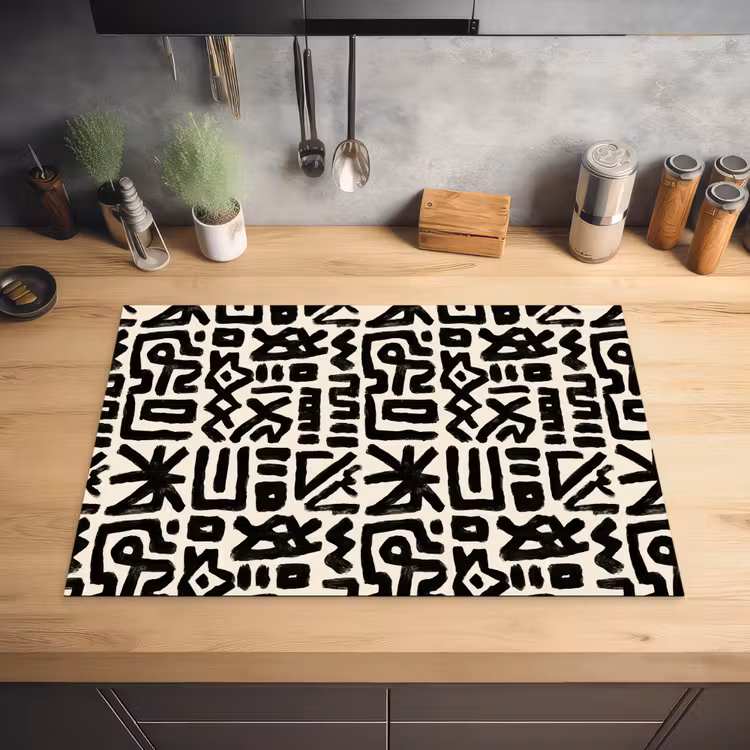 Geometrisch - Figuren - Zwart Inductie beschermer vinyl 3mm klein 276 -sfeer5