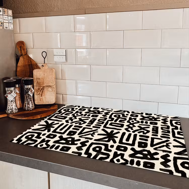 Geometrisch - Figuren - Zwart Inductie beschermer vinyl 3mm klein 276 -sfeer3