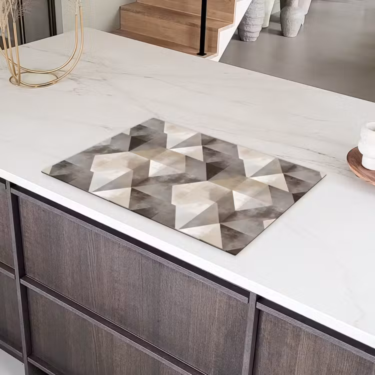 Geometrisch - Motief - Aardetinten Inductie beschermer vinyl 3mm klein 276 -sfeer8