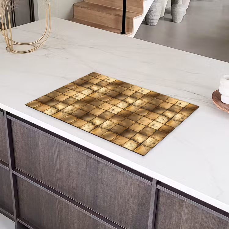 Geometrisch - Tegels - Goud Inductie beschermer vinyl 3mm klein 276 -sfeer8