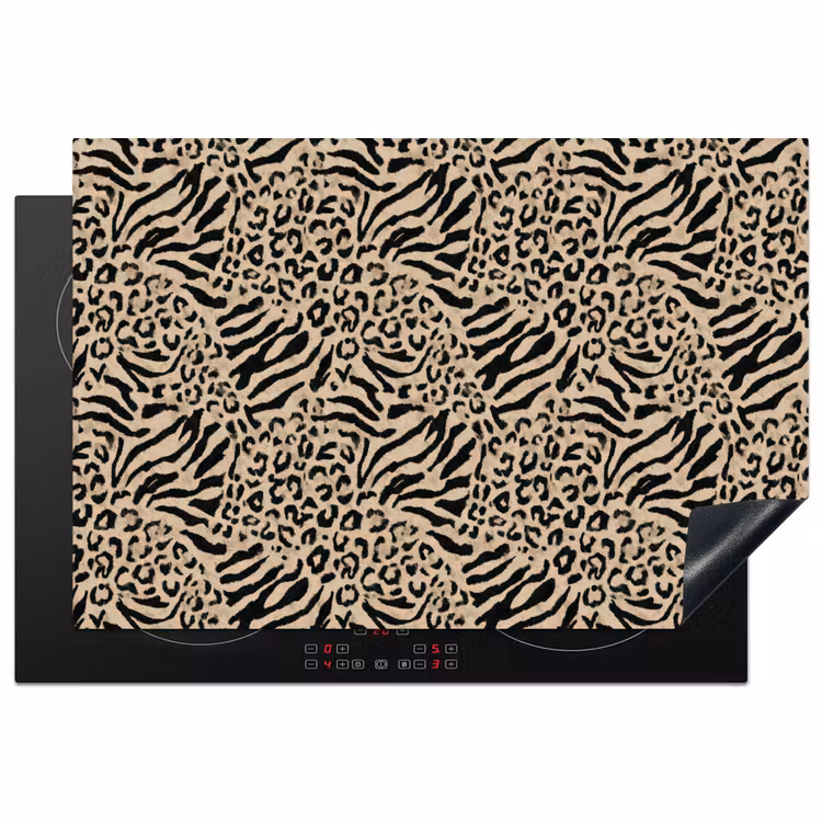 Giraf - Zebra - Motief - Bruin Inductie beschermer vinyl 3mm klein 276 -3d