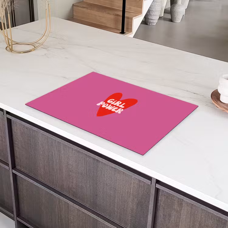 Girl power - Hart - Roze - Rood Inductie beschermer vinyl 3mm klein -sfeer8
