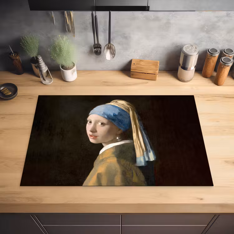 Meisje met de parel - Schilderij - Oude meesters - Vermeer Inductie beschermer vinyl 3mm klein -sfeer5