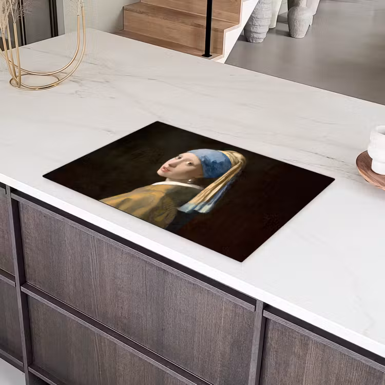 Meisje met de parel - Schilderij - Oude meesters - Vermeer Inductie beschermer vinyl 3mm klein -sfeer8