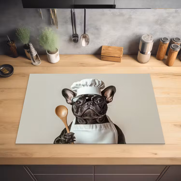 Bril - Hond - Kok Inductie beschermer vinyl 3mm klein -sfeer5