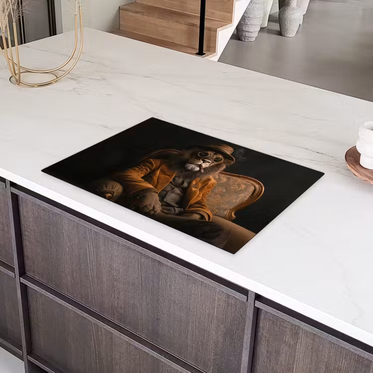 Bril - Leeuw - Bank - Hoed Inductie beschermer vinyl 3mm klein -sfeer8
