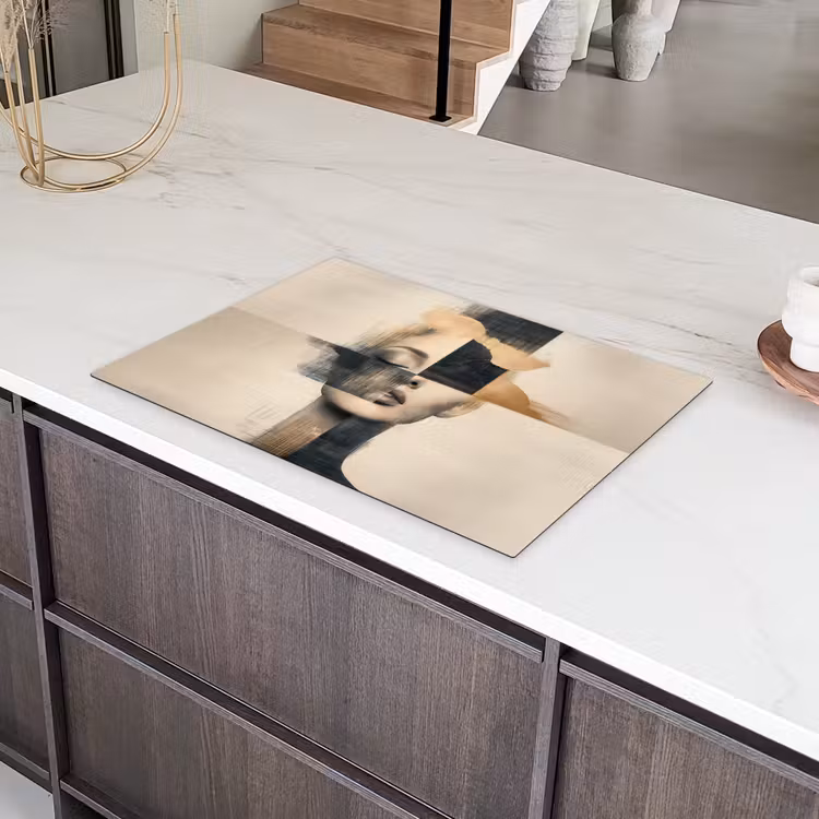 Goud - Vrouw - Rechthoeken Inductie beschermer vinyl 3mm klein -sfeer8
