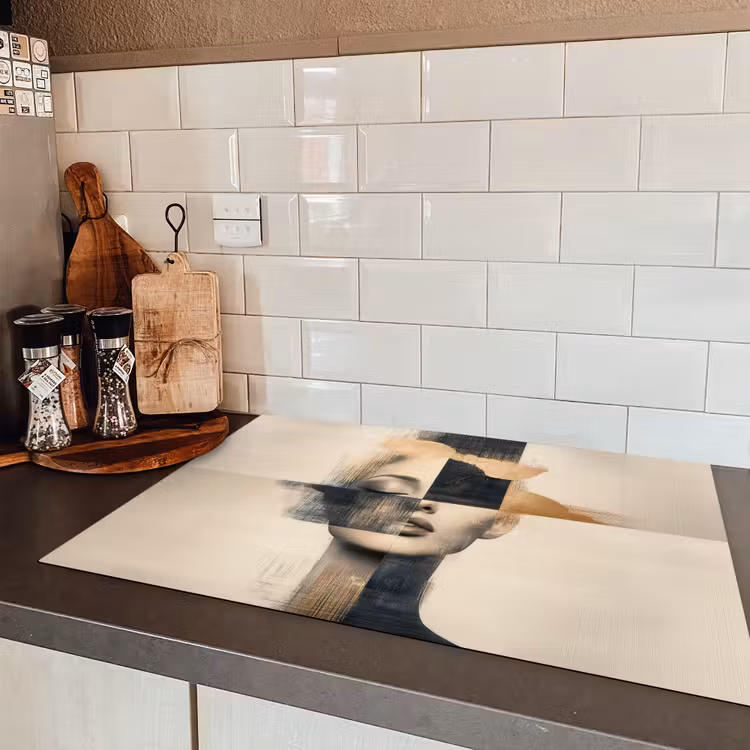 Goud - Vrouw - Rechthoeken Inductie beschermer vinyl 3mm klein -sfeer3