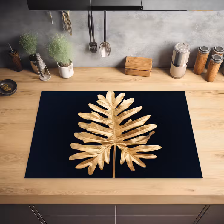 Gouden Monstera Majesteit Inductie beschermer vinyl 3mm middel -sfeer5