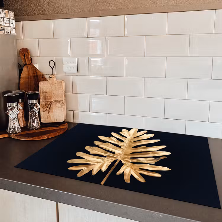 Gouden Monstera Majesteit Inductie beschermer vinyl 3mm middel -sfeer3