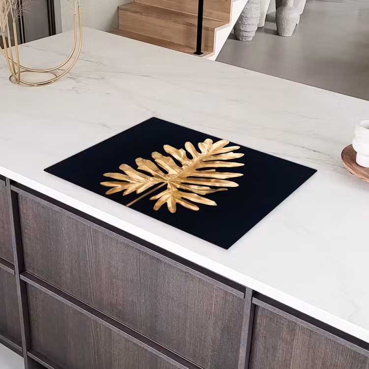 Gouden Monstera Majesteit Inductie beschermer vinyl 3mm middel -sfeer8