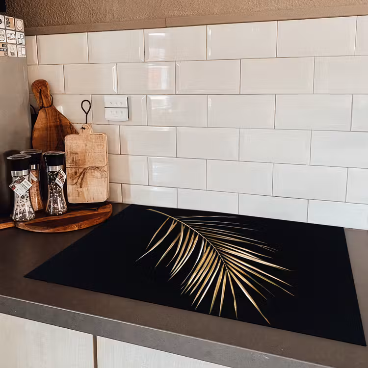 Gouden palmblad Inductie beschermer vinyl 3mm middel -sfeer3