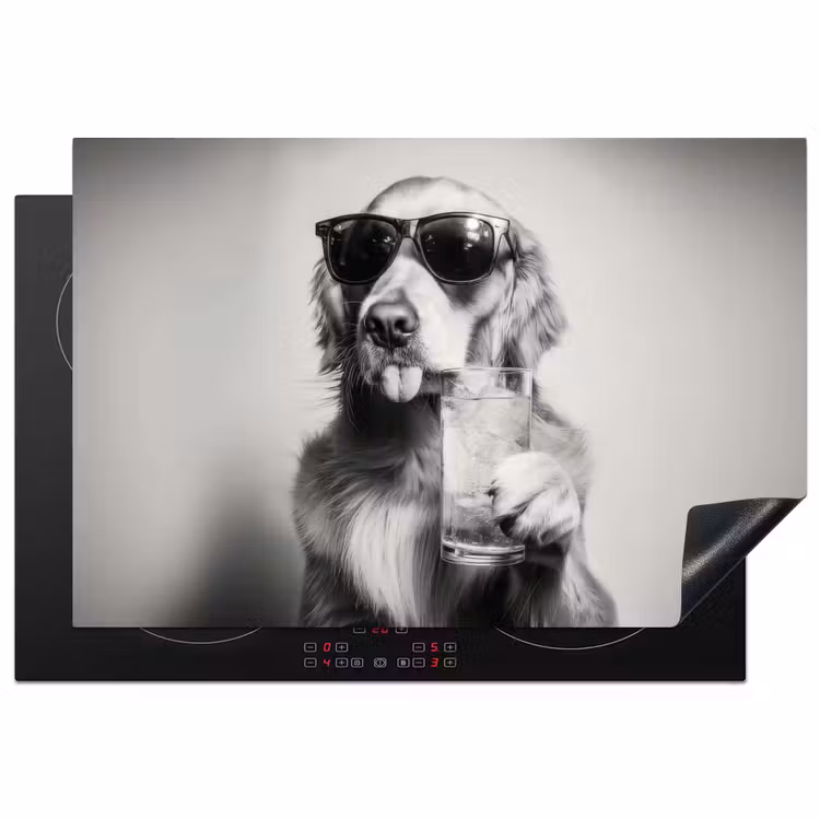 Golden retriever - Hond - Zonnebril - Gkas Inductie beschermer vinyl 3mm klein -3d