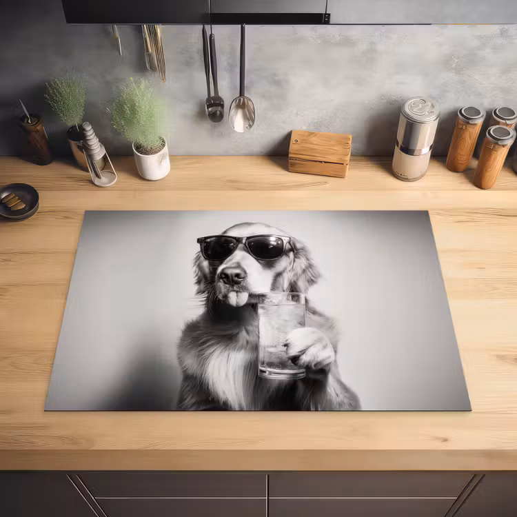 Golden retriever - Hond - Zonnebril - Gkas Inductie beschermer vinyl 3mm klein -sfeer5