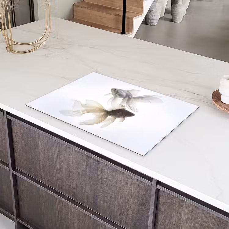 Goudvissen - Modern - Wit Inductie beschermer vinyl 3mm klein -sfeer8